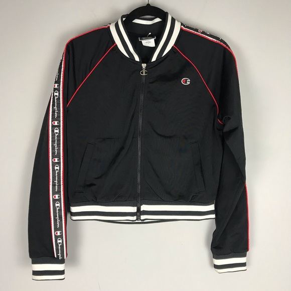 Champion Logo Track Bomber Jacket collegiate black - Picture 5 of 11